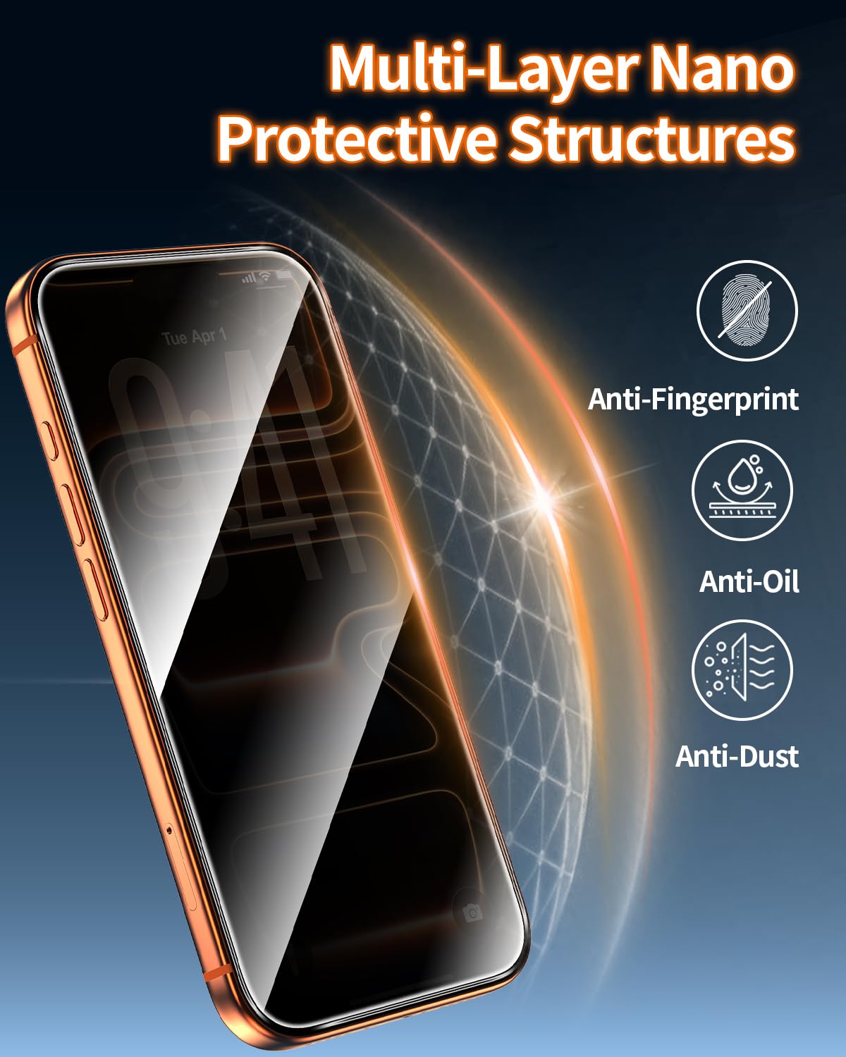 Tentoki Flash Fit Pro Premium Privacy Glass for iPhone 17 Pro Max - 2 Pack