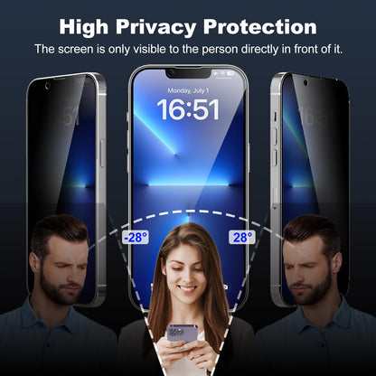 Tentoki Flash Fit Classic Privacy Glass for iPhone 13 Pro Max / iPhone 14 Plus - 2 Pack