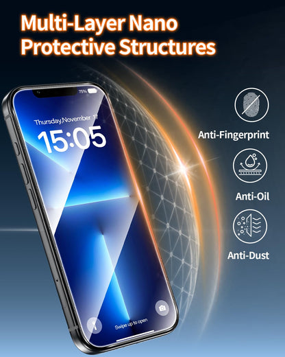 Tentoki Flash Fit Pro Premium HD Clear Glass for iPhone 13 / 13 Pro / 14 - 2 Pack