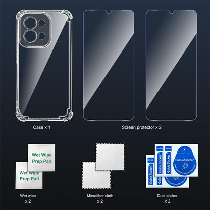 Tentoki Crystal Clear Protection Kit for Xiaomi Redmi 15c 4G +欧版 173mm - Case + 2 HD Glass