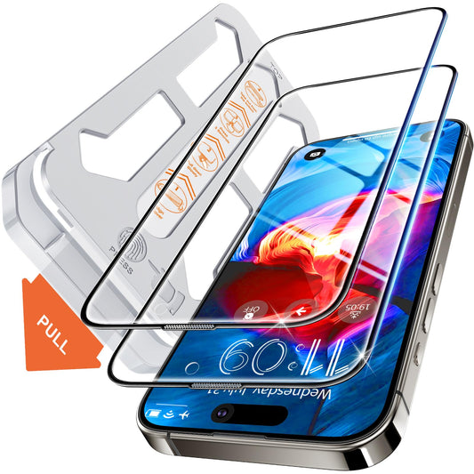 Tentoki Flash Fit Classic HD Clear Glass for iPhone 15 / iPhone 16 - 2 Pack