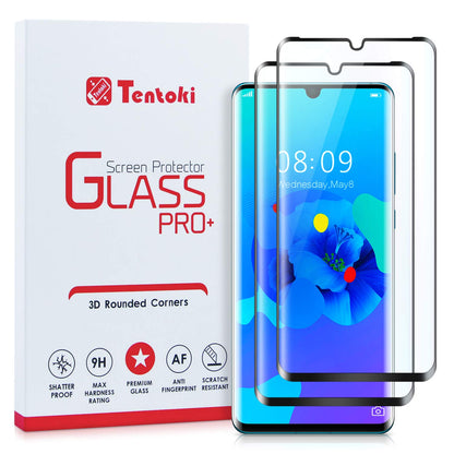 Tentoki Curved Glass Screen Protector for Huawei P30 Pro - 2 Pack