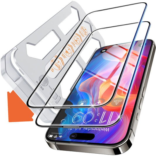 Tentoki Flash Fit Classic HD Clear Glass for iPhone 15 Pro Max - 2 Pack