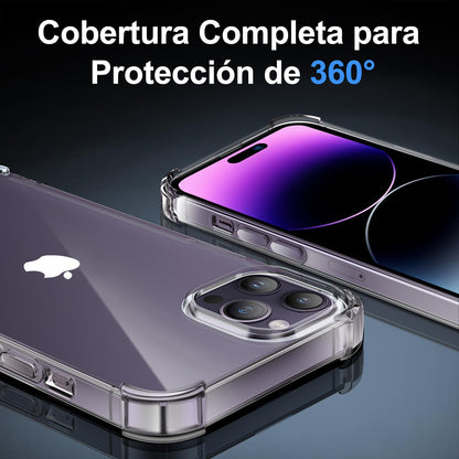 Tentoki Crystal Clear Protection Kit for iPhone 14 Pro Max - Case + 2 HD Glass