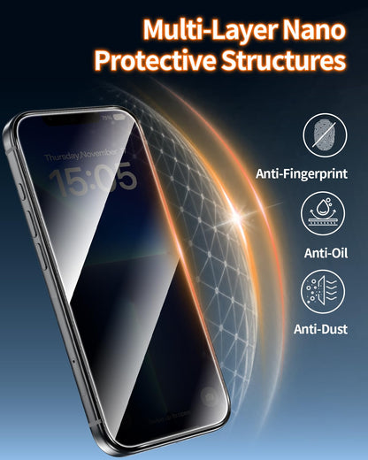 Tentoki Flash Fit Pro Premium Privacy Glass for iPhone 13 / 13 Pro / 14 - 2 Pack