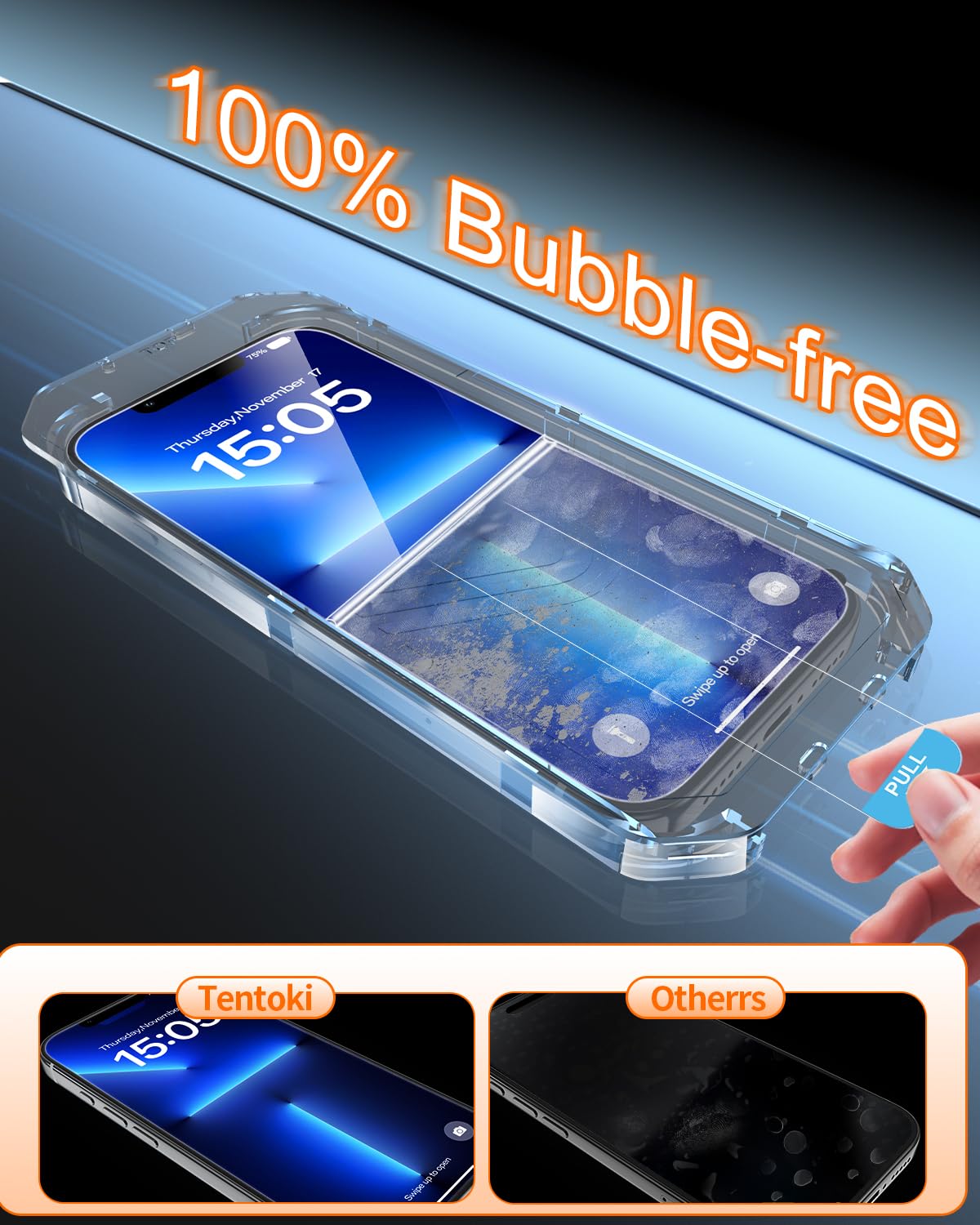 Tentoki Flash Fit Pro Premium HD Clear Glass for iPhone 13 / 13 Pro / 14 - 2 Pack