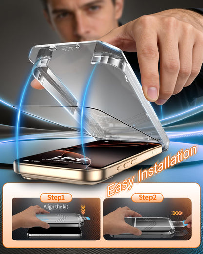 Tentoki Flash Fit Pro Premium HD Clear Glass for iPhone 16 Pro / iPhone 17 - 2 Pack