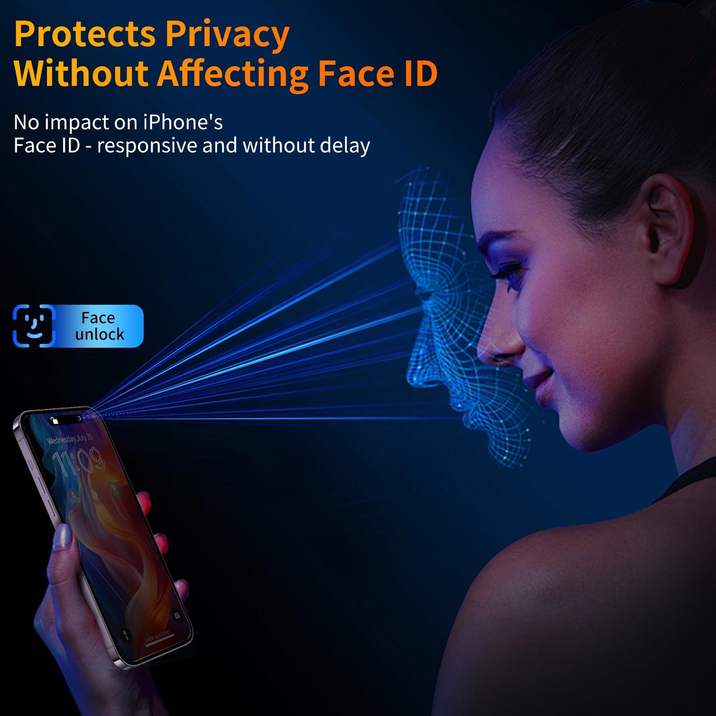 Tentoki Flash Fit Classic Privacy Glass for iPhone 15 Pro Max - 2 Pack