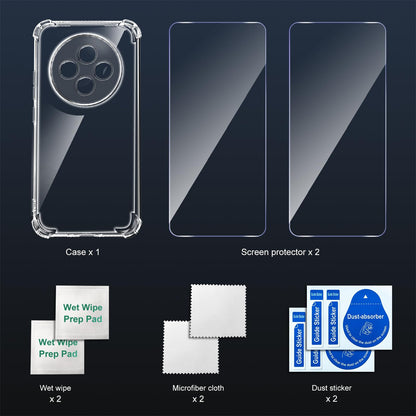 Tentoki Crystal Clear Protection Kit for OPPO Reno 12 FS 5G / OPPO Reno 12 F 5G - Case + 2 HD Glass