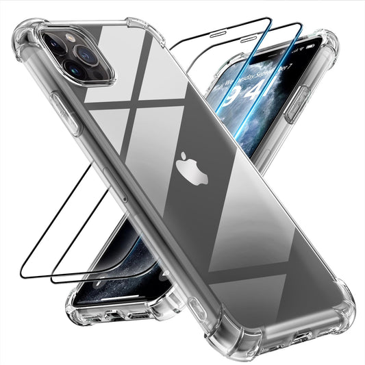 Tentoki Crystal Clear Protection Kit for iPhone 11 Pro Max - Case + 2 HD Glass