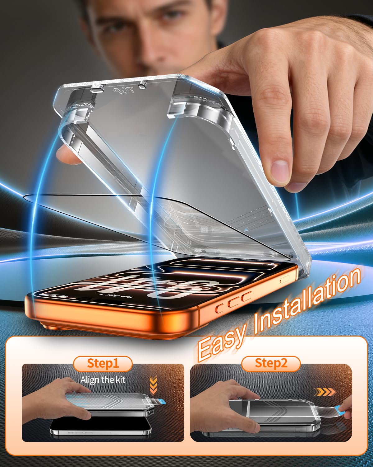 Tentoki Flash Fit Pro Premium HD Clear Glass for iPhone 17 Pro - 2 Pack