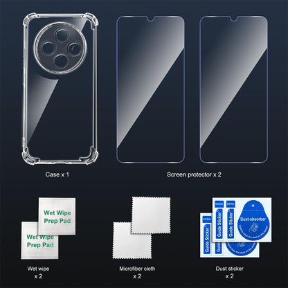 Tentoki Crystal Clear Protection Kit for Xiaomi Redmi 14c 4G / 5G - Case + 2 HD Glass