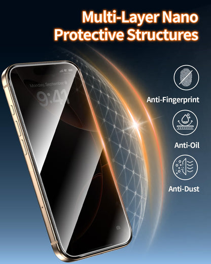 Tentoki Flash Fit Pro Premium Privacy Glass for iPhone 16 Pro Max - 2 Pack