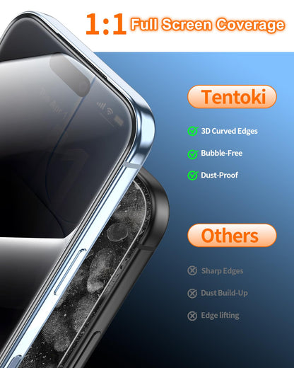 Tentoki Flash Fit Pro Premium Privacy Glass for iPhone 17 Air - 2 Pack