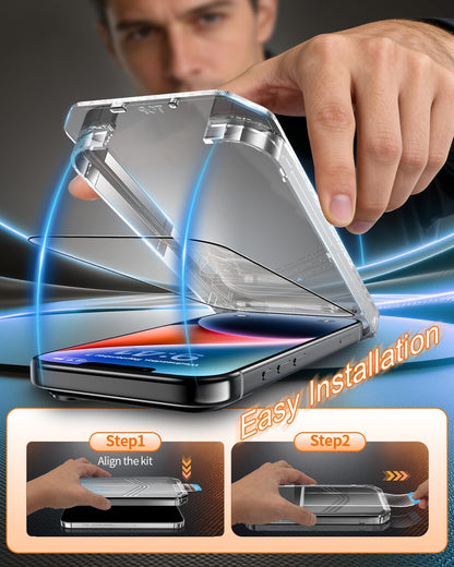 Tentoki Flash Fit Pro Premium HD Clear Glass for iPhone 13 Pro Max / iPhone 14 Plus - 2 Pack