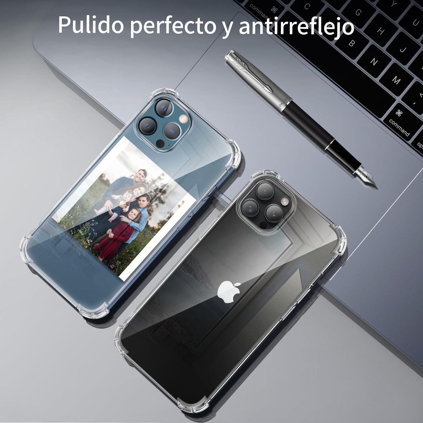 Tentoki Crystal Clear Protection Kit for iPhone 12 Pro - Case + 2 HD Glass