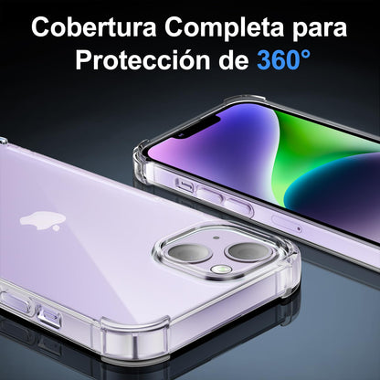 Tentoki Crystal Clear Protection Kit for iPhone 14 Plus - Case + 2 HD Glass