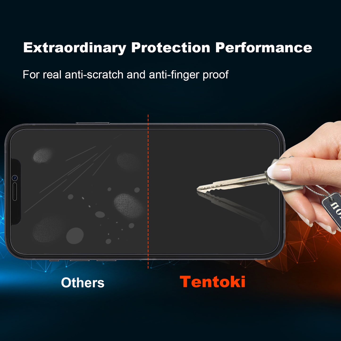 Tentoki Anti-Spy Tempered Glass for iPhone 12 and iPhone 12 Pro 6.1 Inch Screen Protector [2 Pack] Full Coverage, Anti-Scratch, 9H Hardness