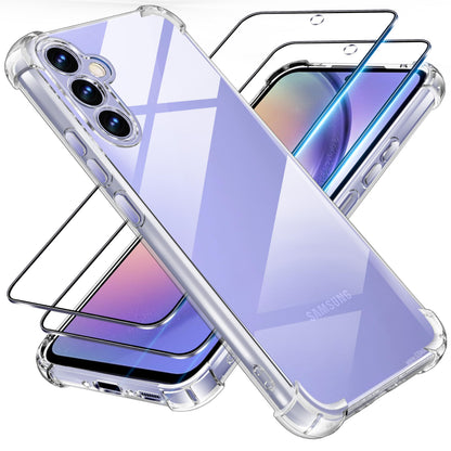Tentoki Crystal Clear Protection Kit for Samsung A54 - Case + 2 HD Glass