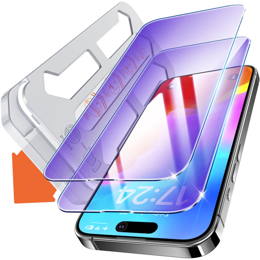 Tentoki Flash Fit Classic Anti-Blue Light Glass for iPhone 14 Pro Max - 2 Pack