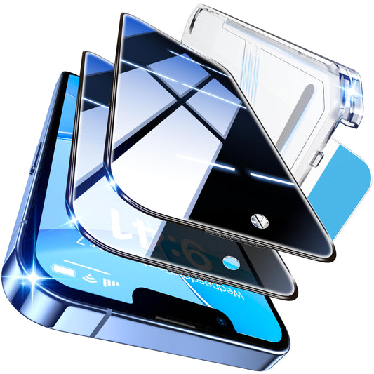 Tentoki Flash Fit Pro Premium Privacy Glass for iPhone 13 / 13 Pro / 14 - 2 Pack
