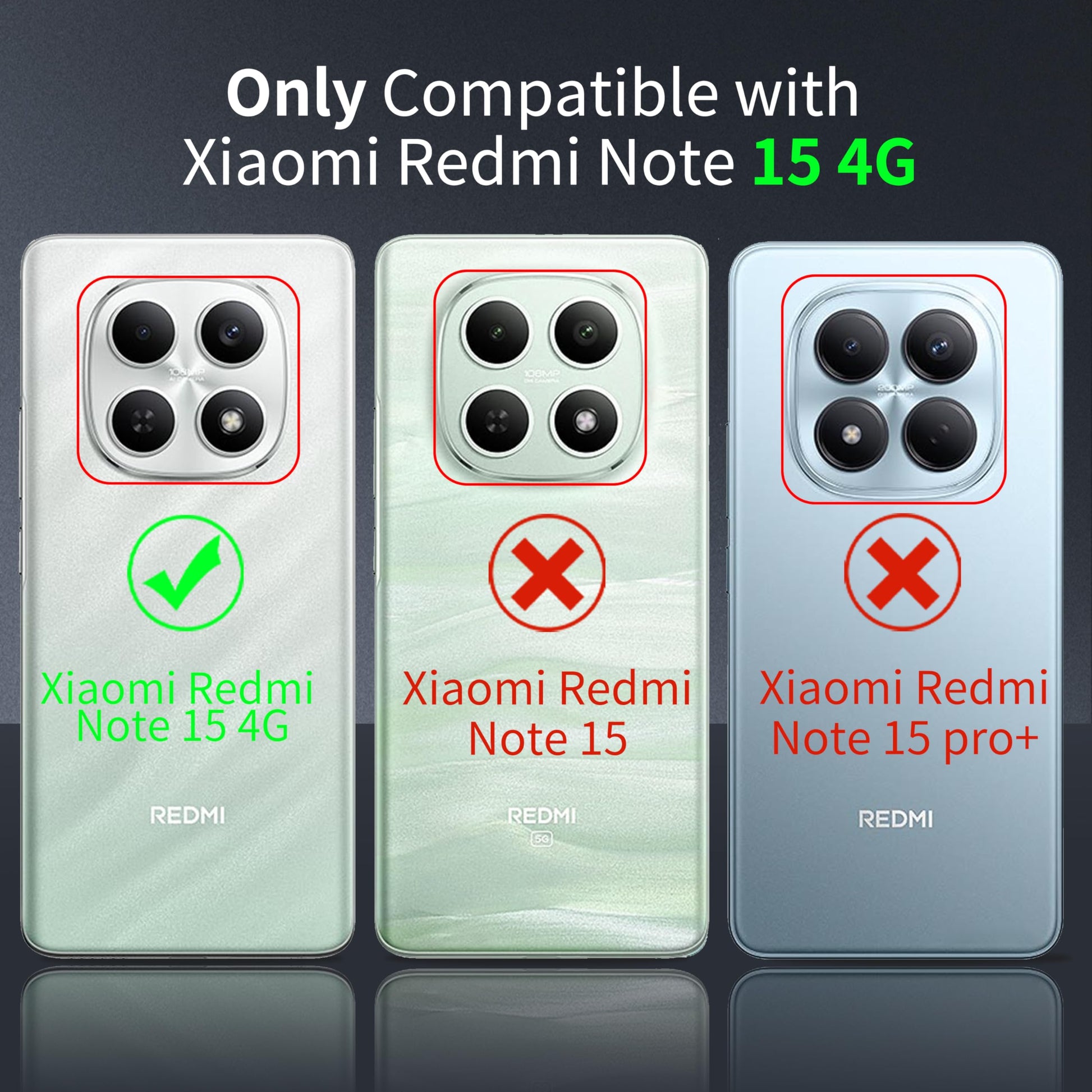 Tentoki Crystal Clear Case for Xiaomi Redmi Note 15 4G 国外版