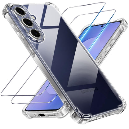 Tentoki Crystal Clear Protection Kit for Samsung Galaxy S25 FE - Case + 2 HD Glass