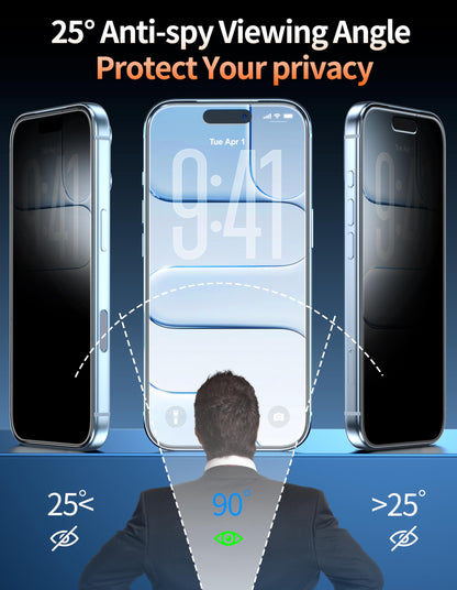Tentoki Flash Fit Pro Premium Privacy Glass for iPhone 17 Air - 2 Pack