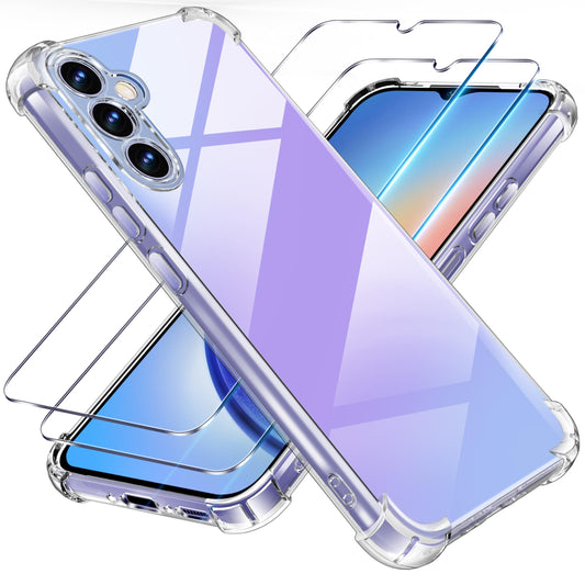 Tentoki Crystal Clear Protection Kit for Samsung Galaxy A34 5G - Case + 2 HD Glass