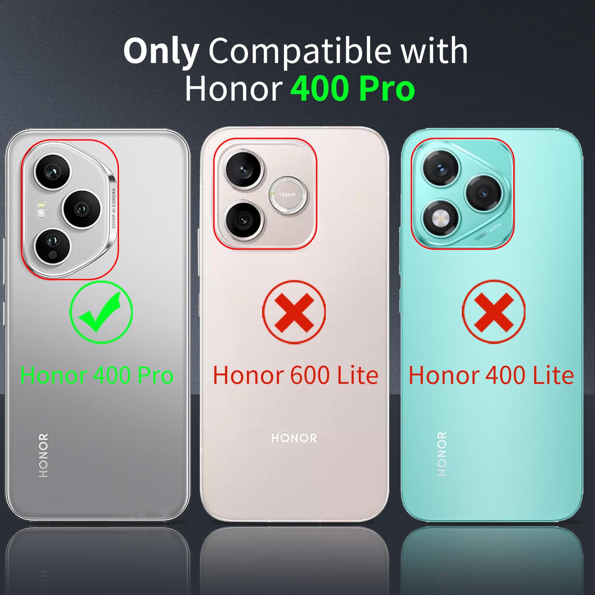 Tentoki Crystal Clear Protection Kit for Honor 400 Pro 国外版 - Case + 2 HD Glass