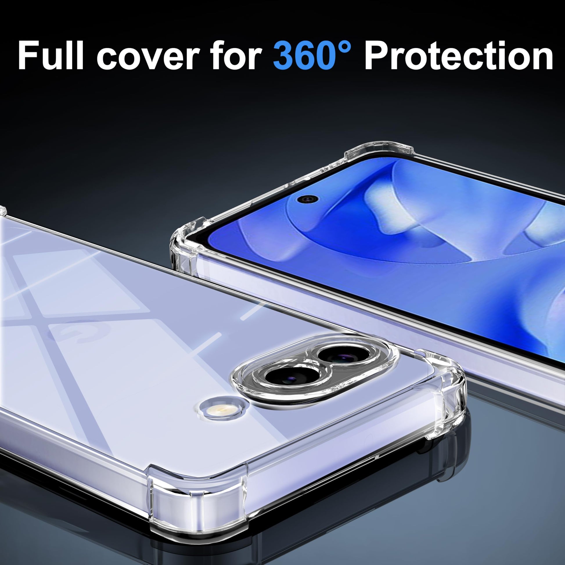 Tentoki Crystal Clear Protection Kit for Google Pixel 9A - Case + 2 HD Glass