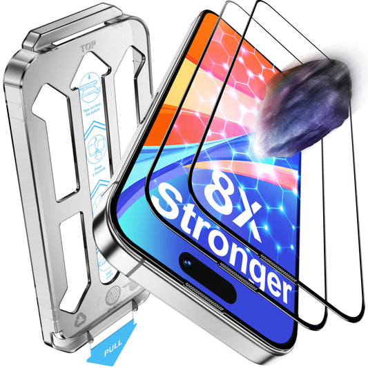 Tentoki Flash Fit Pro HD Clear Glass for iPhone 15 Pro - 2 Pack