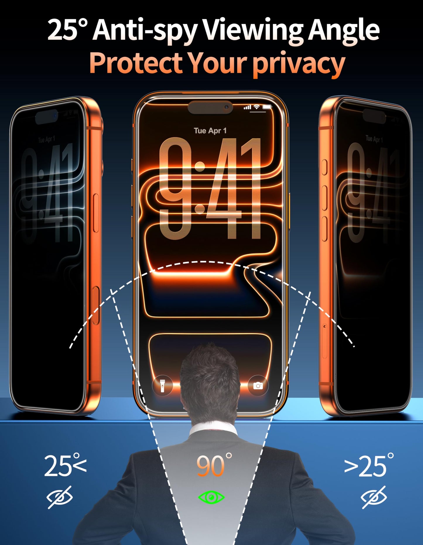 Tentoki Flash Fit Pro Premium Privacy Glass for iPhone 17 Pro Max - 2 Pack