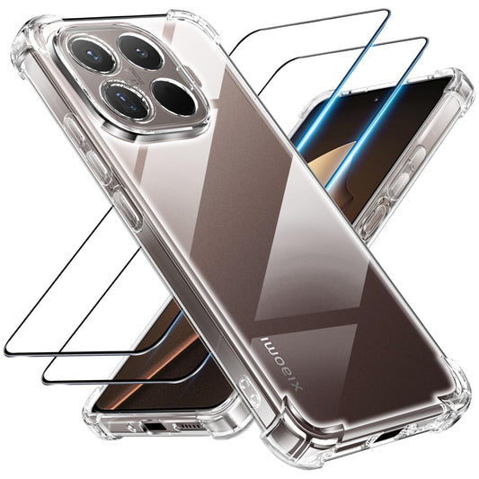 Tentoki Crystal Clear Protection Kit for Xiaomi 15T Pro - Case + 2 HD Glass