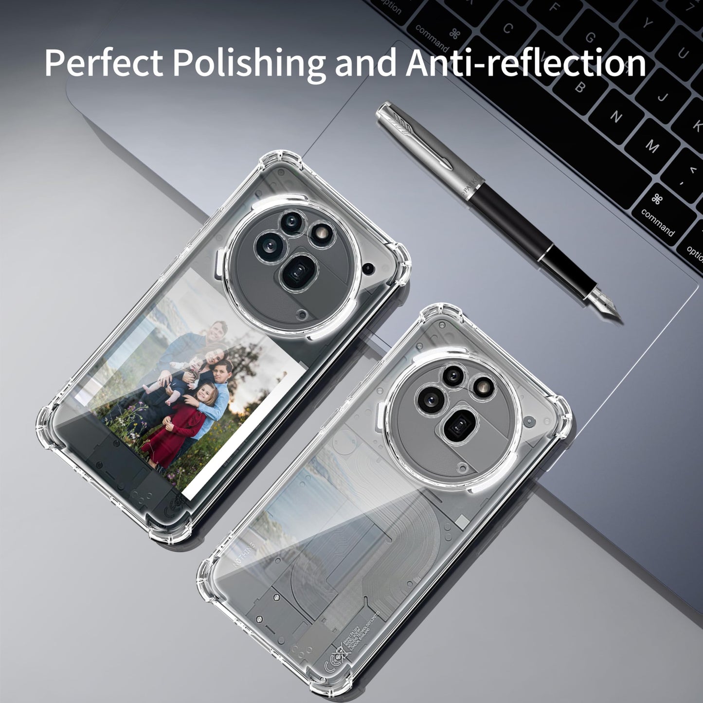 Tentoki Crystal Clear Protection Kit for Nothing Phone 3A Pro - Case + 2 HD Glass