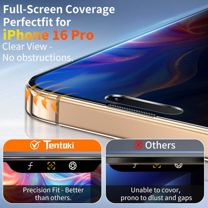Tentoki Flash Fit Pro Privacy Glass for iPhone 16 Pro - 2 Pack