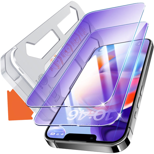 Tentoki Flash Fit Classic Anti-Blue Light Glass for iPhone 13 / 13 Pro / 14 - 2 Pack