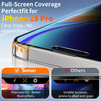 Tentoki Flash Fit Pro Privacy Glass for iPhone 15 Pro - 2 Pack