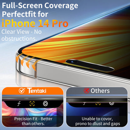Tentoki Flash Fit Pro Privacy Glass for iPhone 14 Pro - 2 Pack