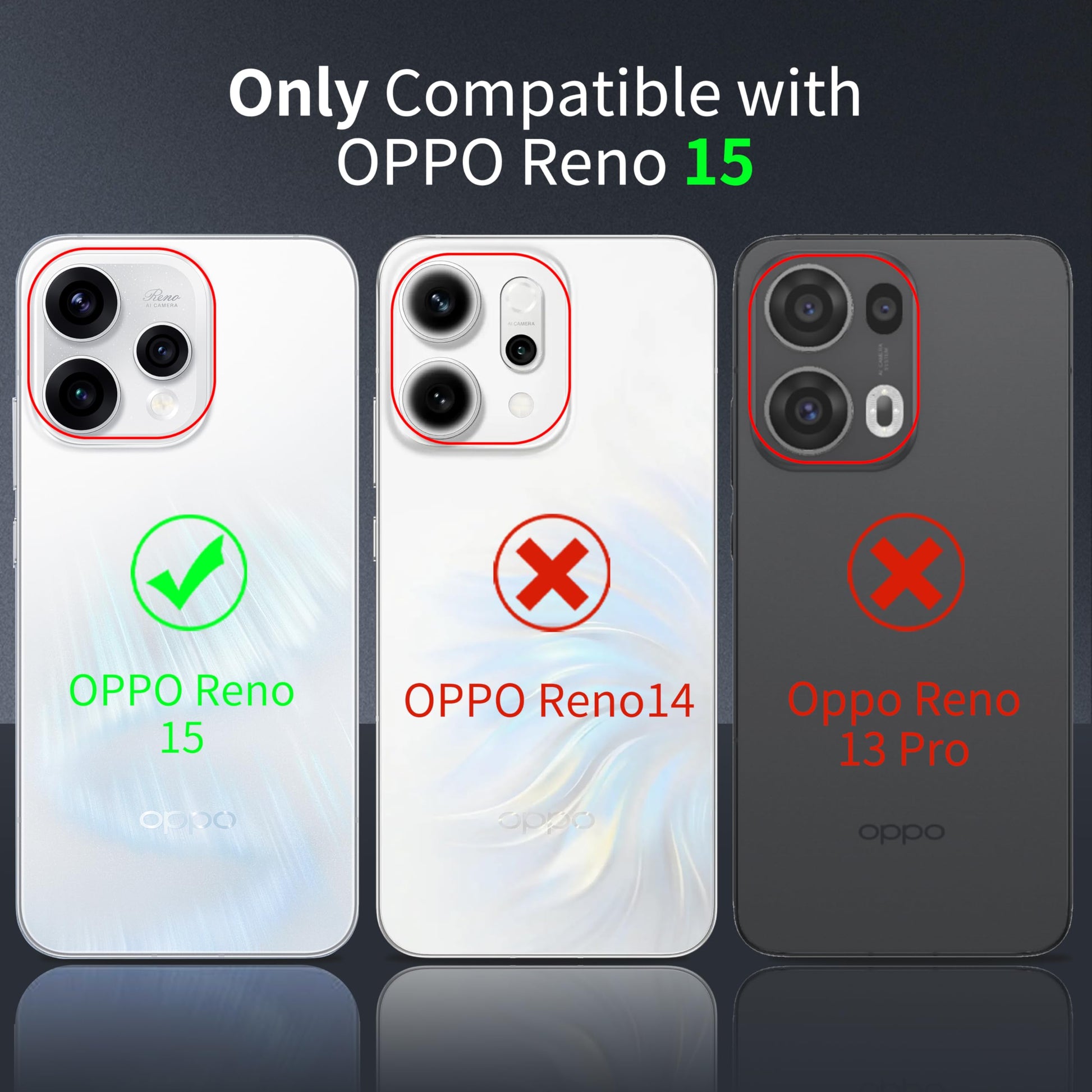 Tentoki Crystal Clear Case for OPPO Reno 15 国际版
