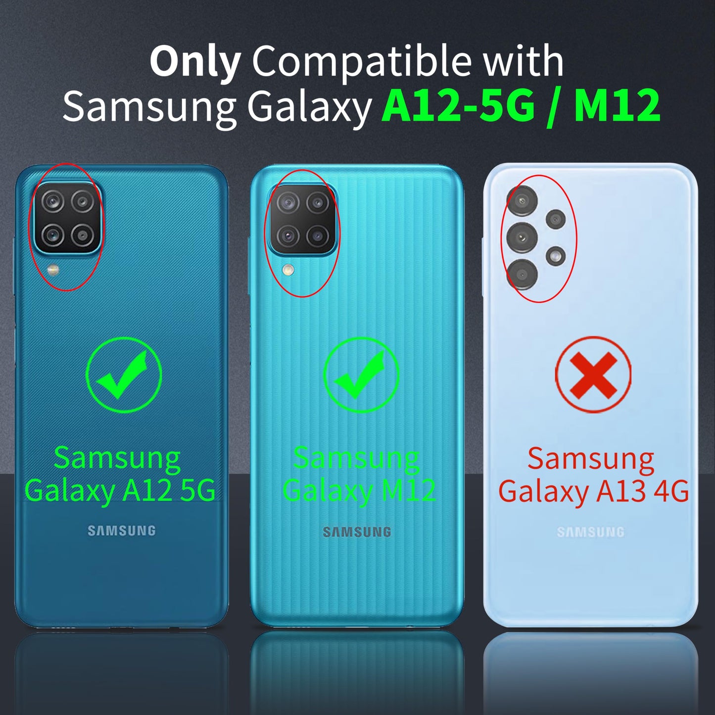 Tentoki Crystal Clear Case for Samsung Galaxy A12-5G / M12