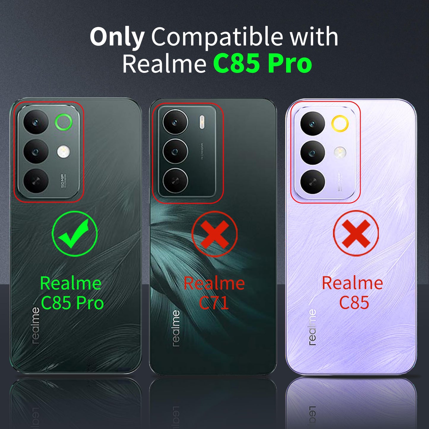 Tentoki Crystal Clear Case for Realme C85 Pro