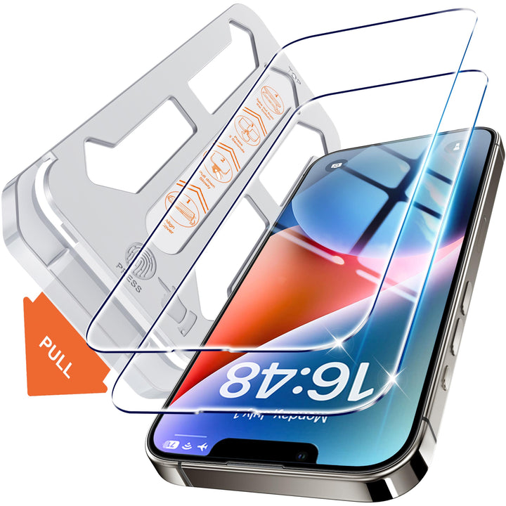 Tentoki Flash Fit Classic HD Clear Glass for iPhone 13 / 13 Pro / 14 - 2 Pack