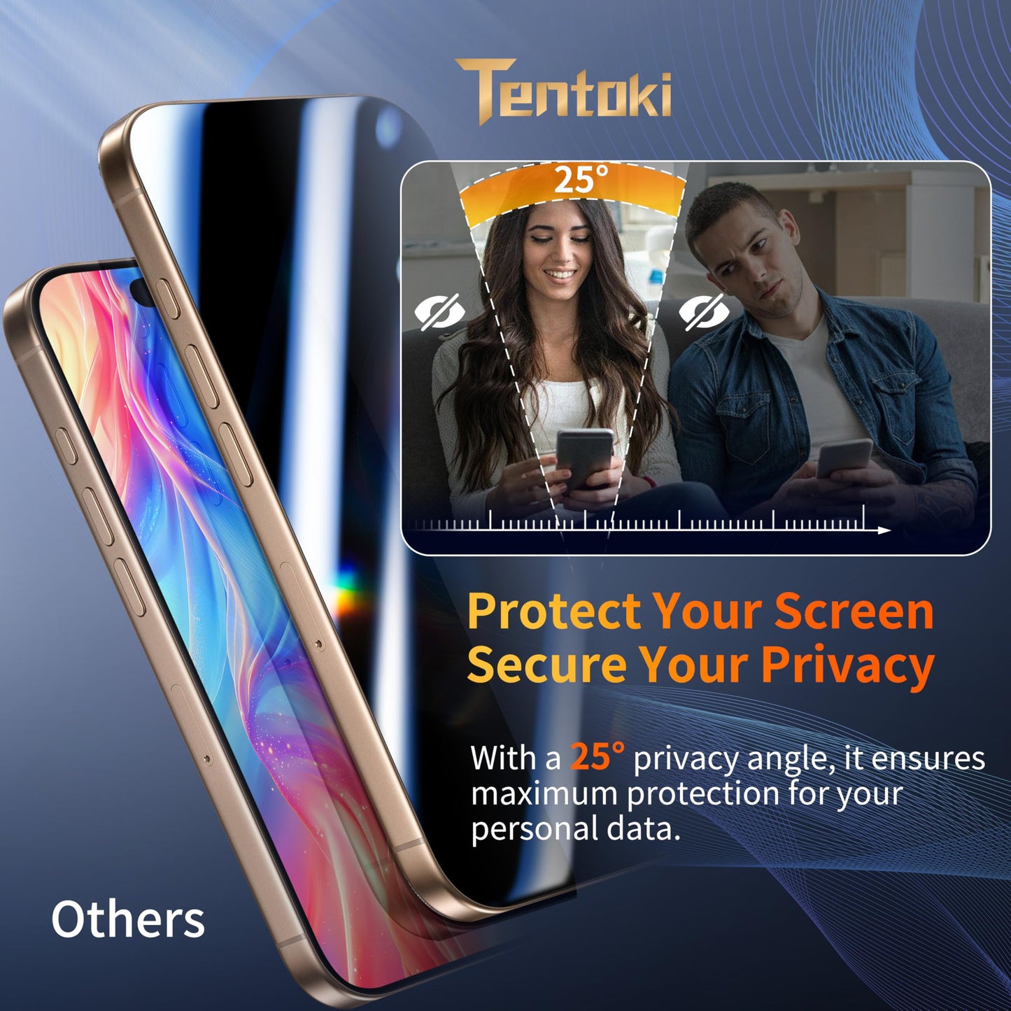 Tentoki Flash Fit Pro Privacy Glass for iPhone 16 Pro Max - 2 Pack