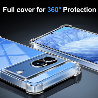 Tentoki Crystal Clear Protection Kit for Google Pixel 8a - Case + 2 HD Glass