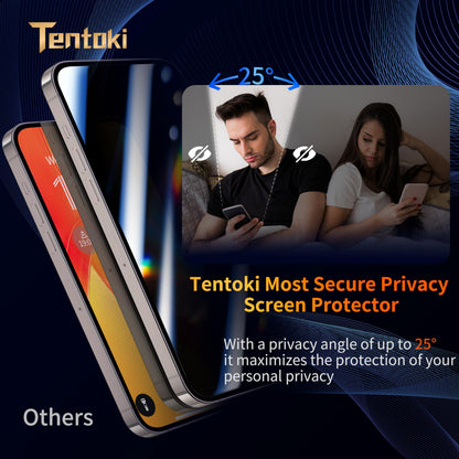 Tentoki Flash Fit Classic Privacy Glass for iPhone 15 Pro - 2 Pack