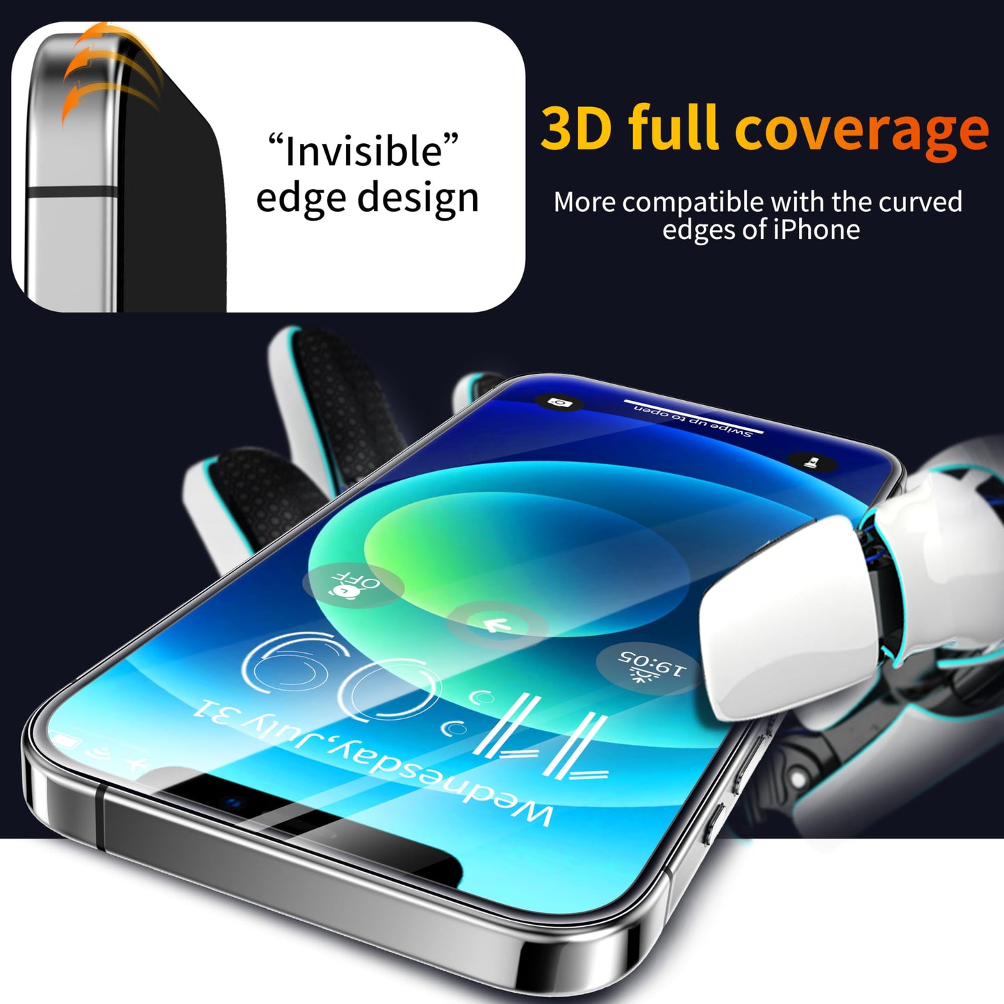 Tentoki Flash Fit Classic HD Clear Glass for iphone12 / 12Pro - 2 Pack