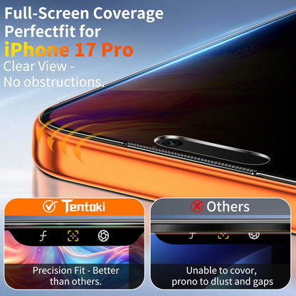 Tentoki Flash Fit Pro Privacy Glass for iPhone 17 Pro - 2 Pack