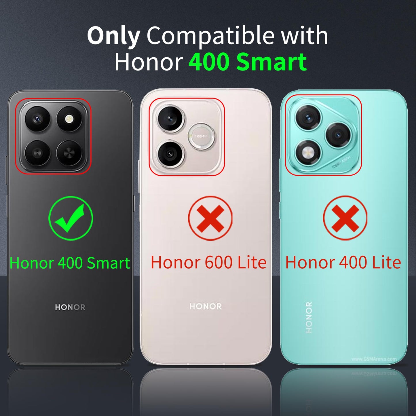 Tentoki Crystal Clear Protection Kit for Honor 400 Smart - Case + 2 HD Glass