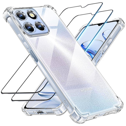 Tentoki Crystal Clear Protection Kit for Honor 70 Lite 5G / Honor X8 5G / Honor X6 5G - Case + 2 HD Glass
